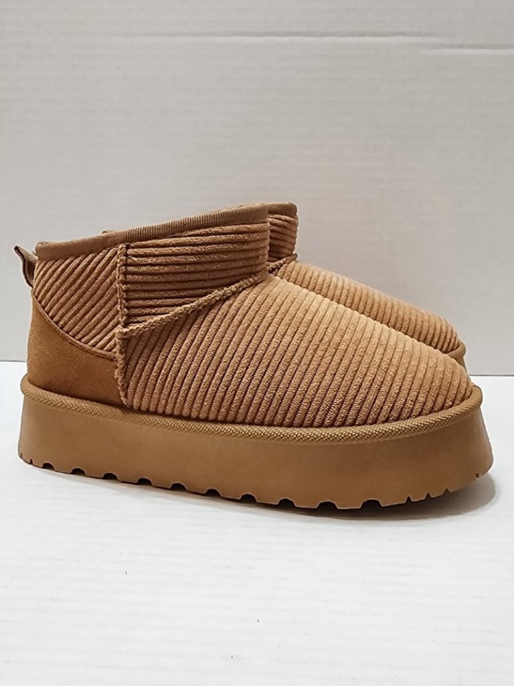 New Dirty Laundry Yarroh Platform Corduroy Booties - Tan - Size 7